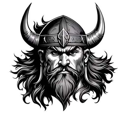 Viking Face Fine Line