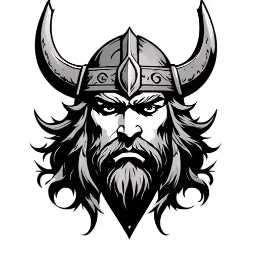 Viking Face Fine Line