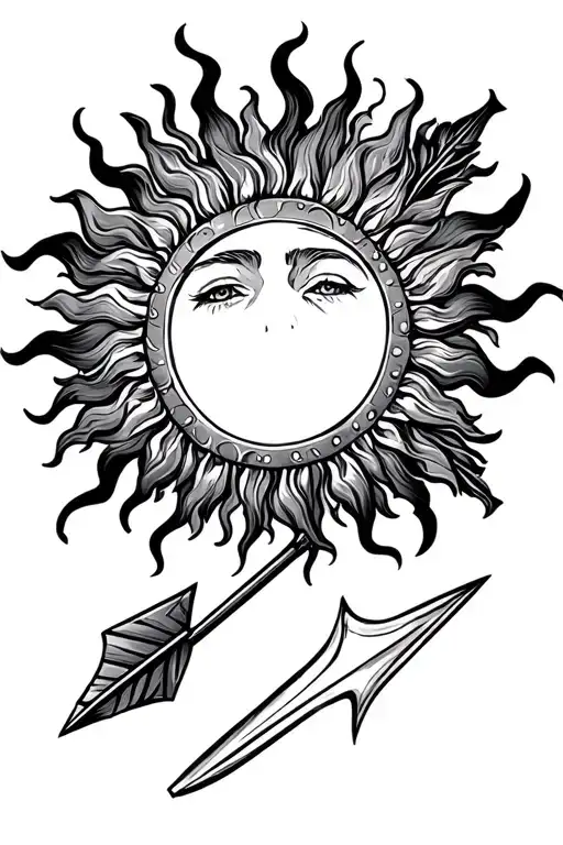 Sun With Arrow Piercing