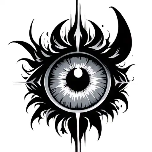 Evil Eye With Cyber Tribal Style