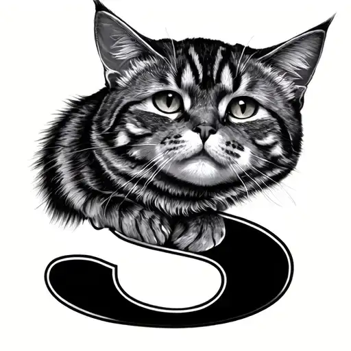 Cat Print And Letter S Incorporated Somehow