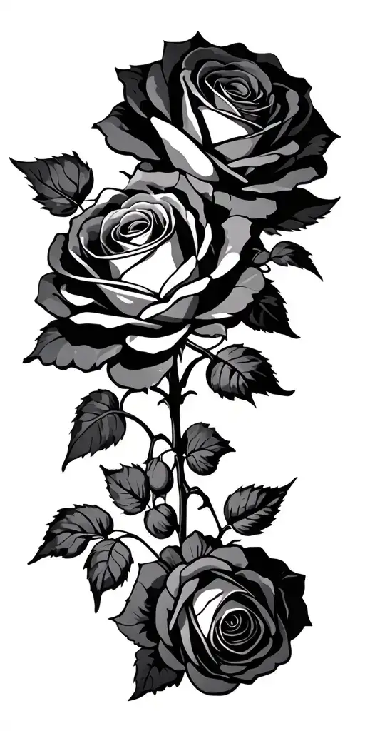 Masonry With Roses Blooming