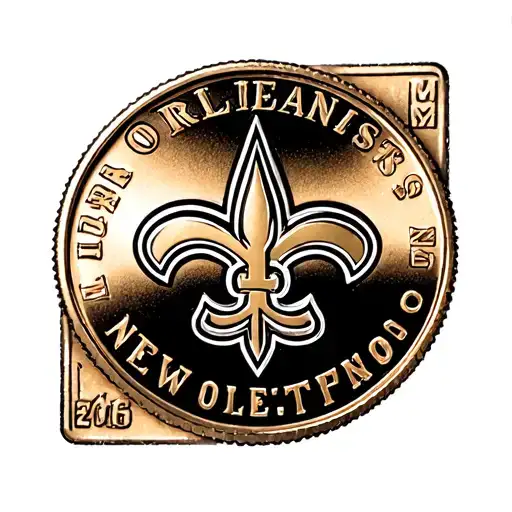 New Orleans Saints Nfl Logo Within A 1 Cent Penny