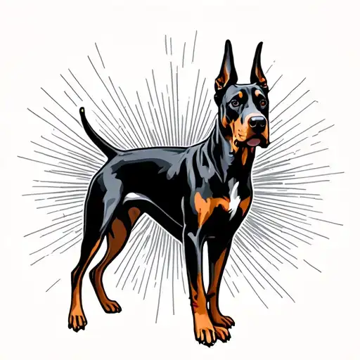 Doberman Dog Ourline