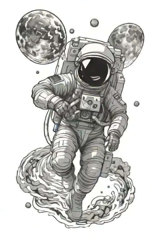 Astronaut Floating In Space