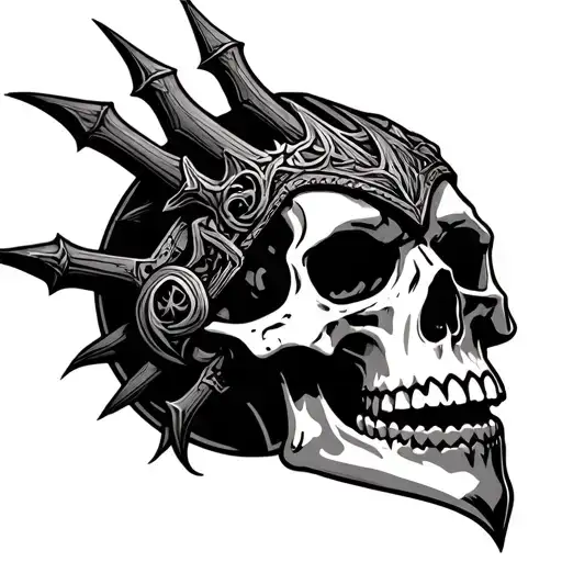 Khorne Symbol On A Skull