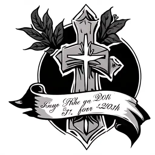 Forearm Tattoo With Cross And A Date For A Death