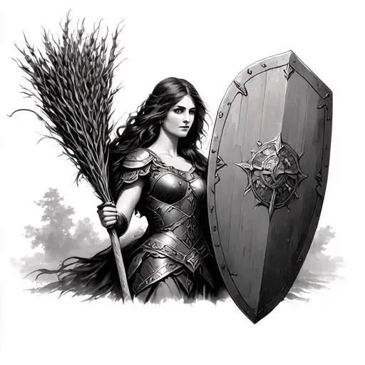 Wife Is My Shield Maiden Carrying A Sheaf