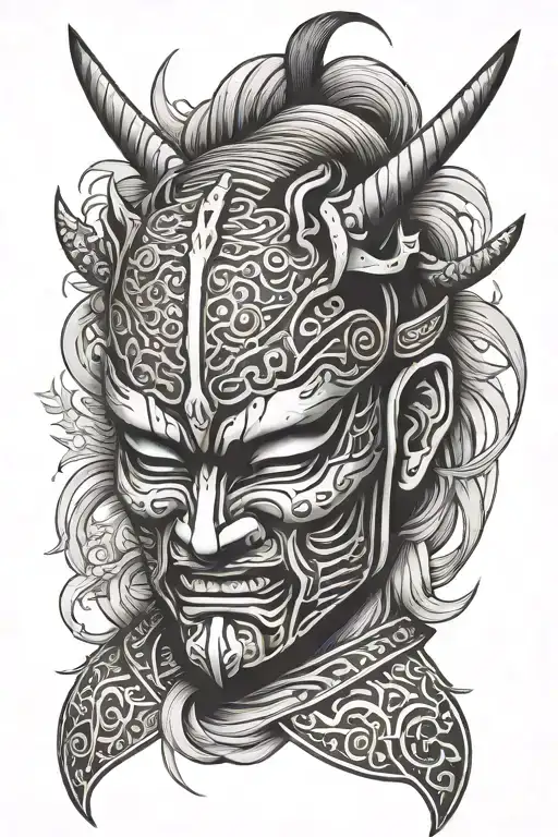 Samurai Mask Split In Half