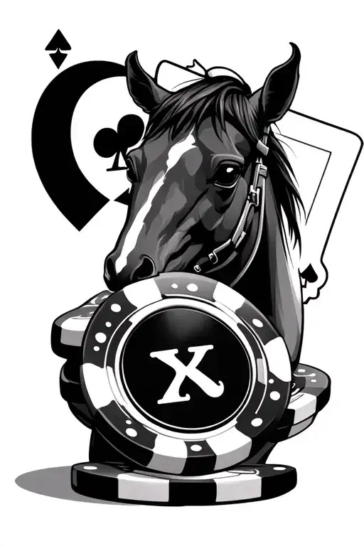 Horse Racing Casino Chips Royal Flush Hand