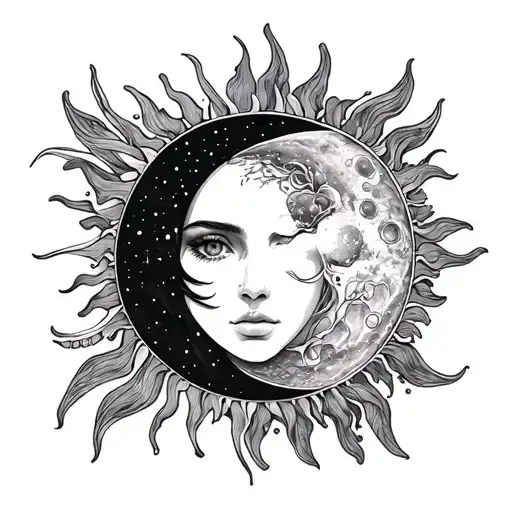 Ocean January Mother Daughter Sun Moon No Face