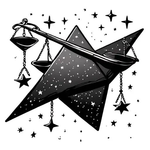 Little Dipper With Weighing Scales Integrated Into It Hanging Off Different Stars