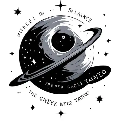 Minimalist Little Dipper With The Greek Word Balance Integrated Into