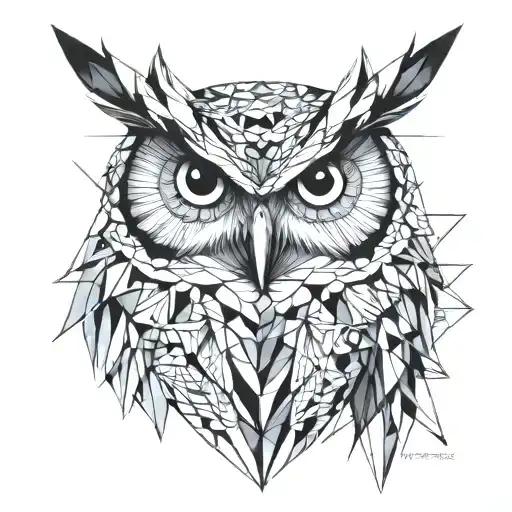 Owl With Geometric Design Incorporating