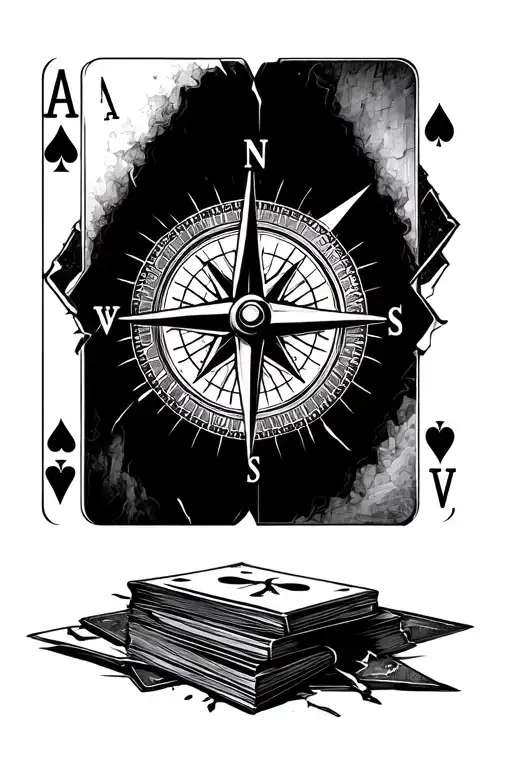 Playing Cards And A Broken Compass