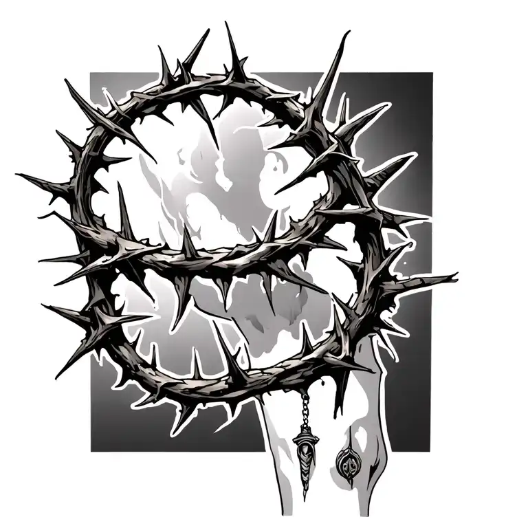 Crown Of Thorns Tattoo Wrapped On Wrist Twice And A Small Piece Dangling On The Hand