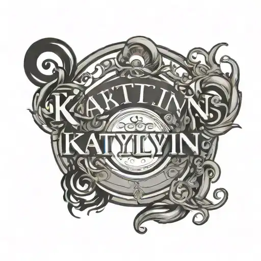 Circle Outline With The Name Kaitlyn Inside Circle