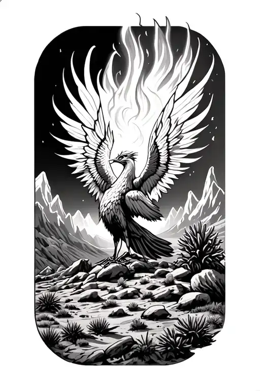 Arizona Desert Mountains Rising Phoenix From Fire