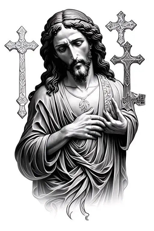 Jesus And Crosses Mixed