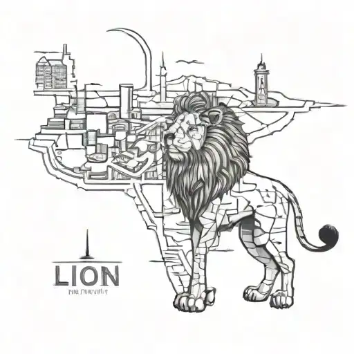 City Map And A Lion