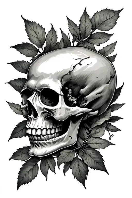 Skull And Leaves