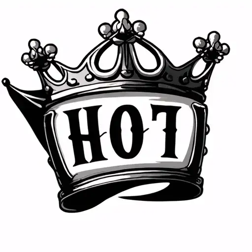 Name Tattoo Hoti With Crown