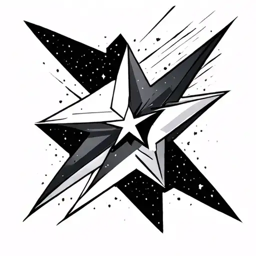 Shooting Star Around Itself Geometric Shapes