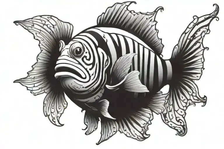 Clown Fish Dressed As Gothic Clown