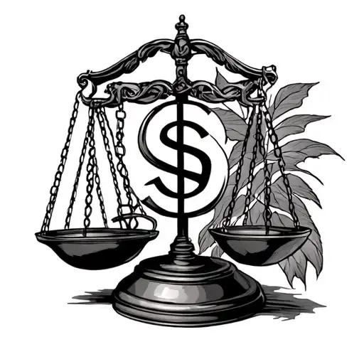 Initial Frb On Top Of Scales Of Justice And A Dollar Sign