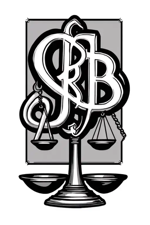 Initials Frb On Top Of Scales Of Justice And A Dollar Sign