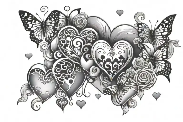 Imagine A Combination Of Playful Elements Typical Of The Y2k Aesthetic With Hearts Involved