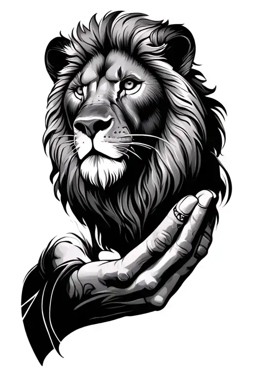 Lion Face In A Fatma Hand