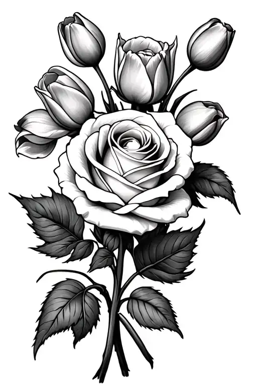 Rose And Tulip Bouquet