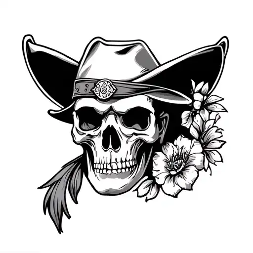 Flash Fine Line Western Tattoo Design Inspired