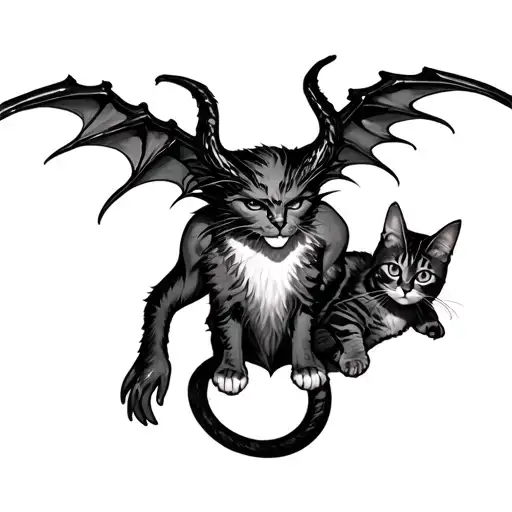 Demon From Hell With Kitty Cat