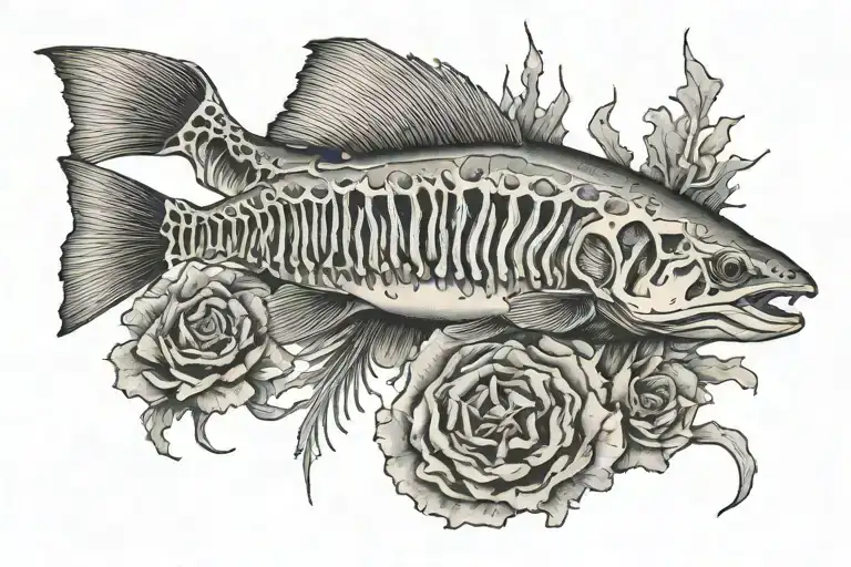 Trout Skeleton Fossil