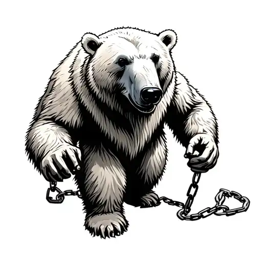 Polar Bear Wearing Chains Attacked By Eskimos