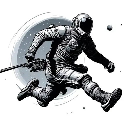 Man Running In Space