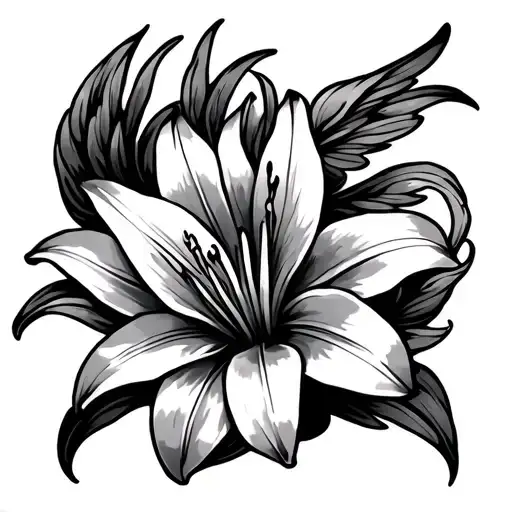 Angle Wing Lily Design