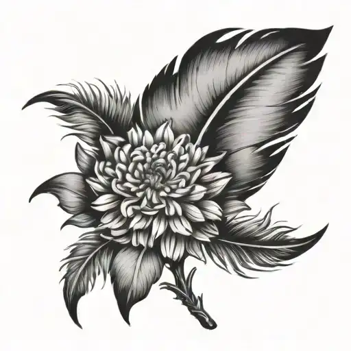 Feather And Marigold Flower