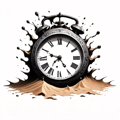 Roman Clock Pulled Into Sand Clock Melting