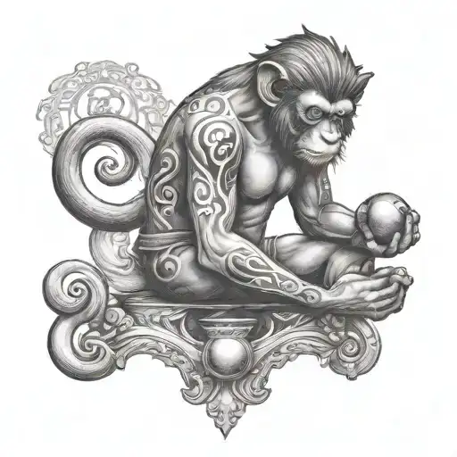 Zodiac Sign Libra X Year Of The Monkey Holding