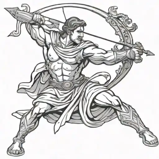 Archer Shooting An Arrow Ancient Greek Statue