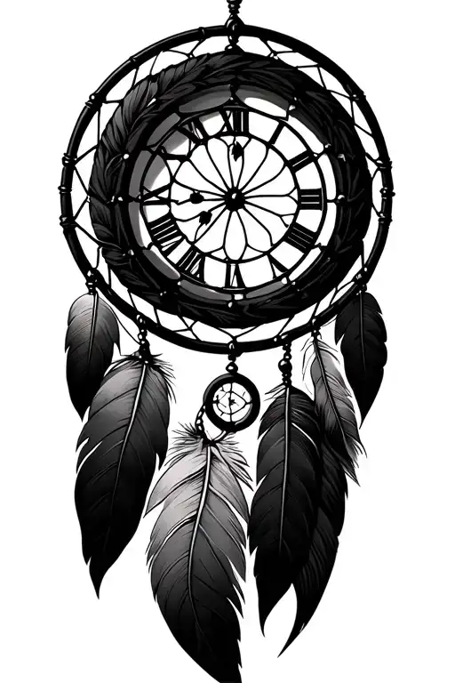 Dream Catcher With Clock Face