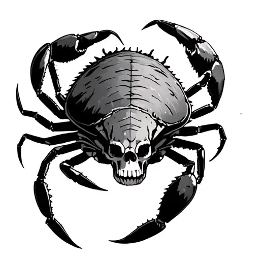 Tribal Coconut Crab With A Skull Body Shaped Like