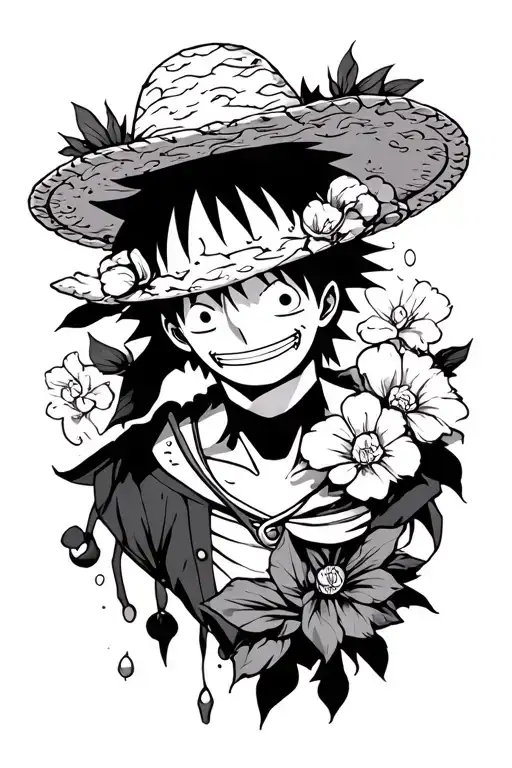 Luffy Strawhat Only Minimalist Tattoo Design