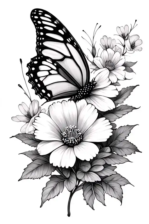 April And January Birth Flower And Butterfly