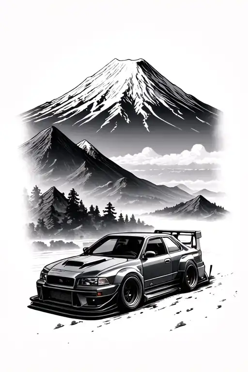 Mount Fuji Background And Jdm Cars