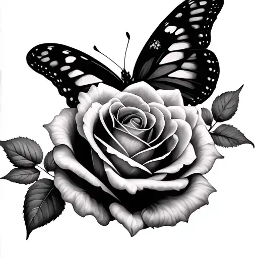 Rose And Butterfly