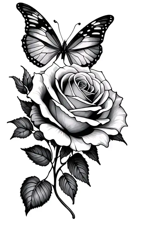 Rose And Butterfly